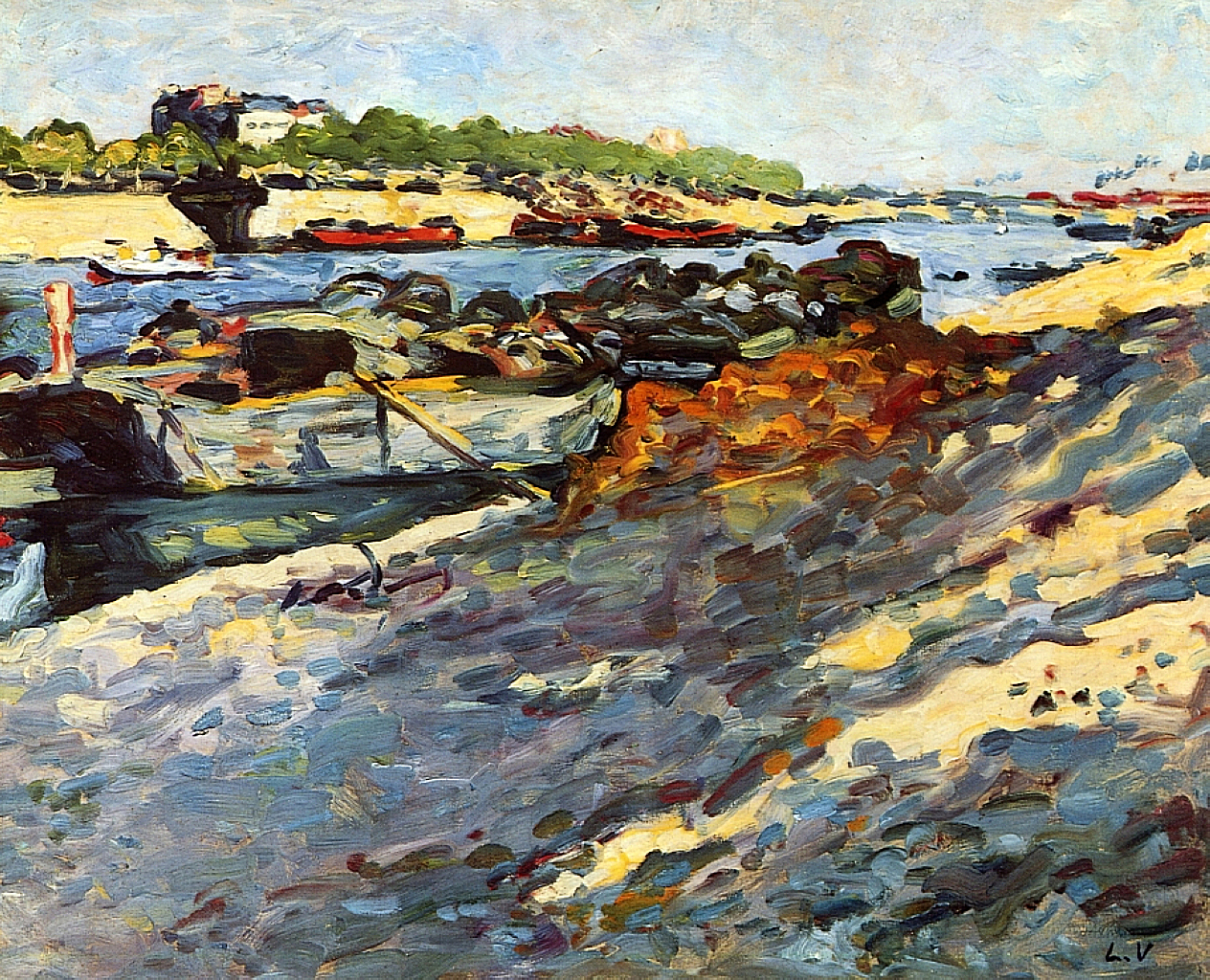 Barges on the Seine (1905) Louis Valtat tablo - Dekolata