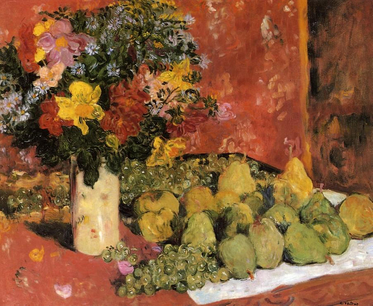 Flowers and Fruit (1899) Louis Valtat tablo - Dekolata