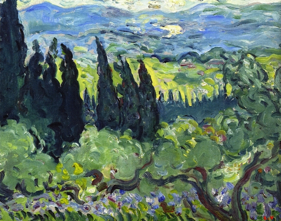 Italian Landscape, Cypresses (1902) Louis Valtat tablo - Dekolata
