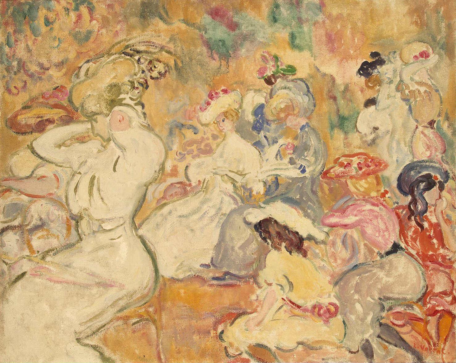 Young Women in the Garden (1898) Louis Valtat tablo - Dekolata
