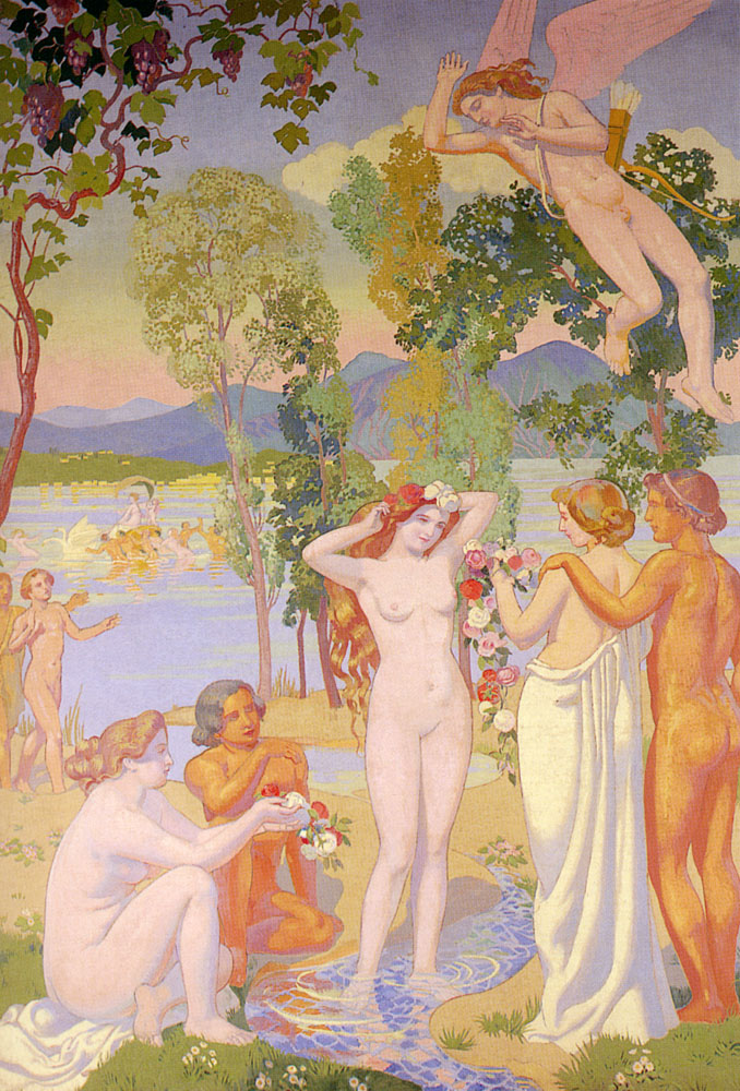 Cupid in Flight is Struck by the Beauty of Psyche (1908) Maurice Denis tablo - Dekolata