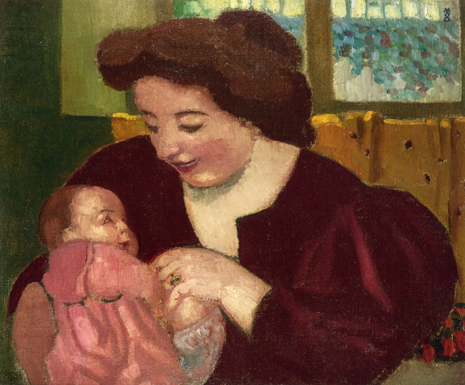 Maternite, Anne Marie et Marthe a la Bague Ovale (1902) Maurice Denis tablo - Dekolata