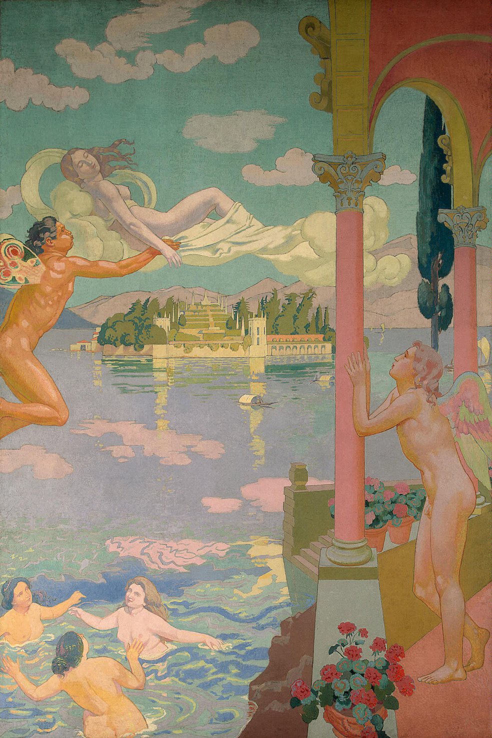 The Story of Psyche panel 2. Zephyr Transporting Psyche to the Island of Delight (1908) Maurice Denis tablo - Dekolata
