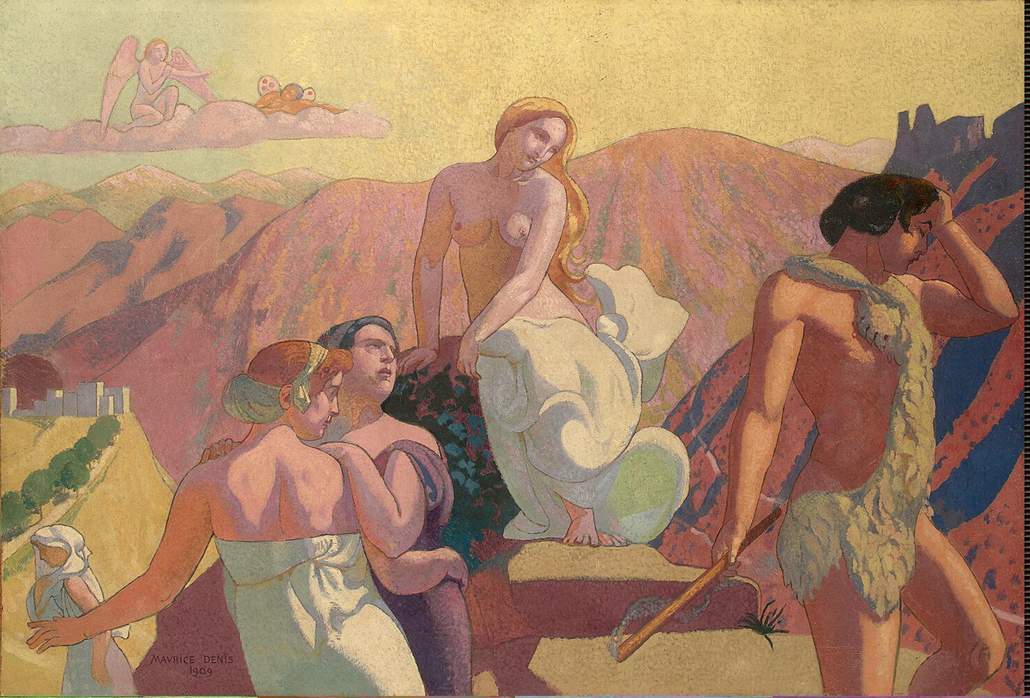 The Story of Psyche panel 6. Psyche's Kin Bid Her Farewell on a Mountain Top (1908) Maurice Denis tablo - Dekolata