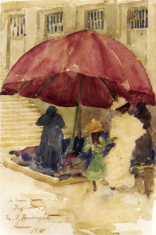 A Street in Rouen (1894) Maurice Prendergast tablo - Dekolata