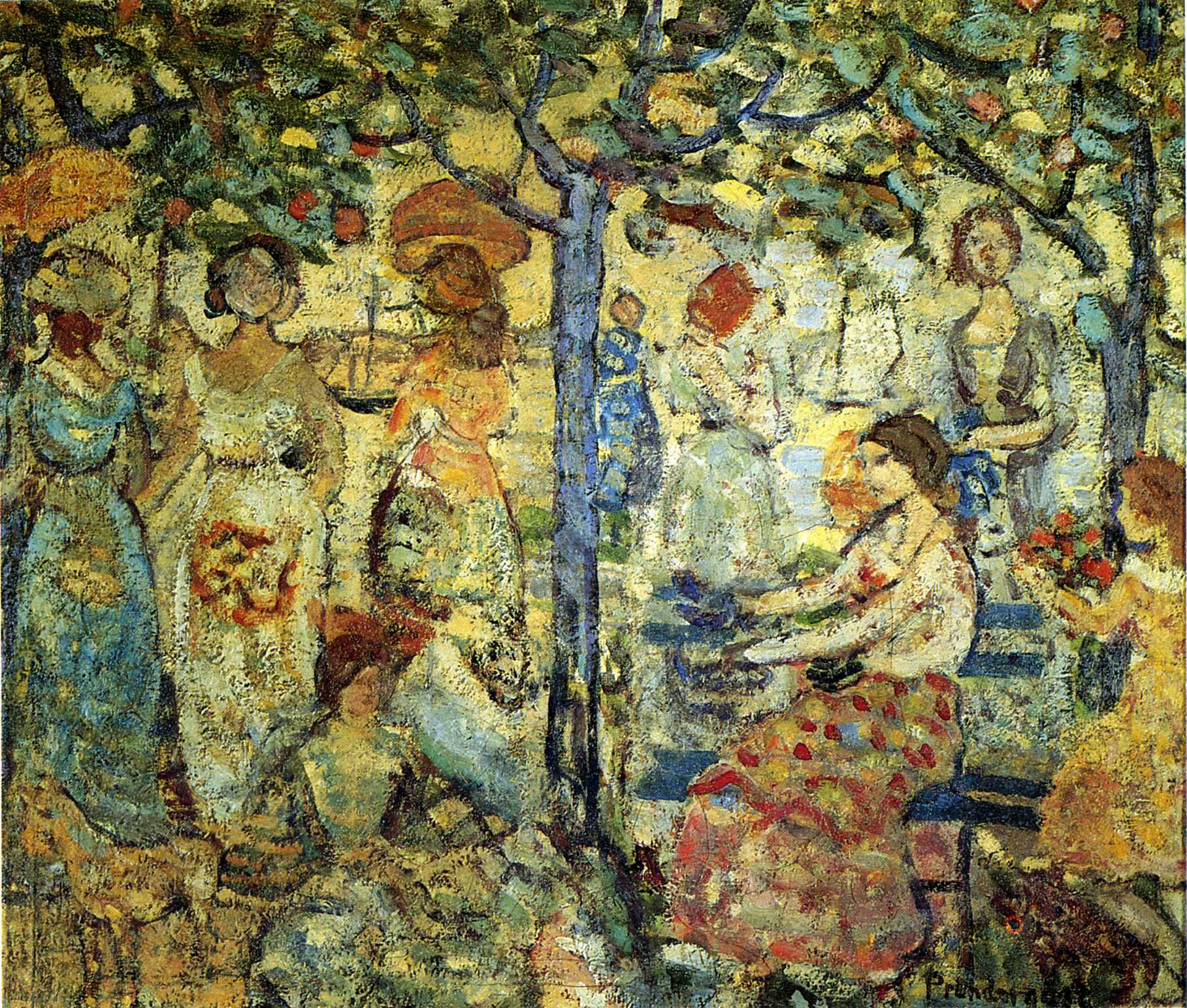 Acadia (1918) Maurice Prendergast tablo - Dekolata