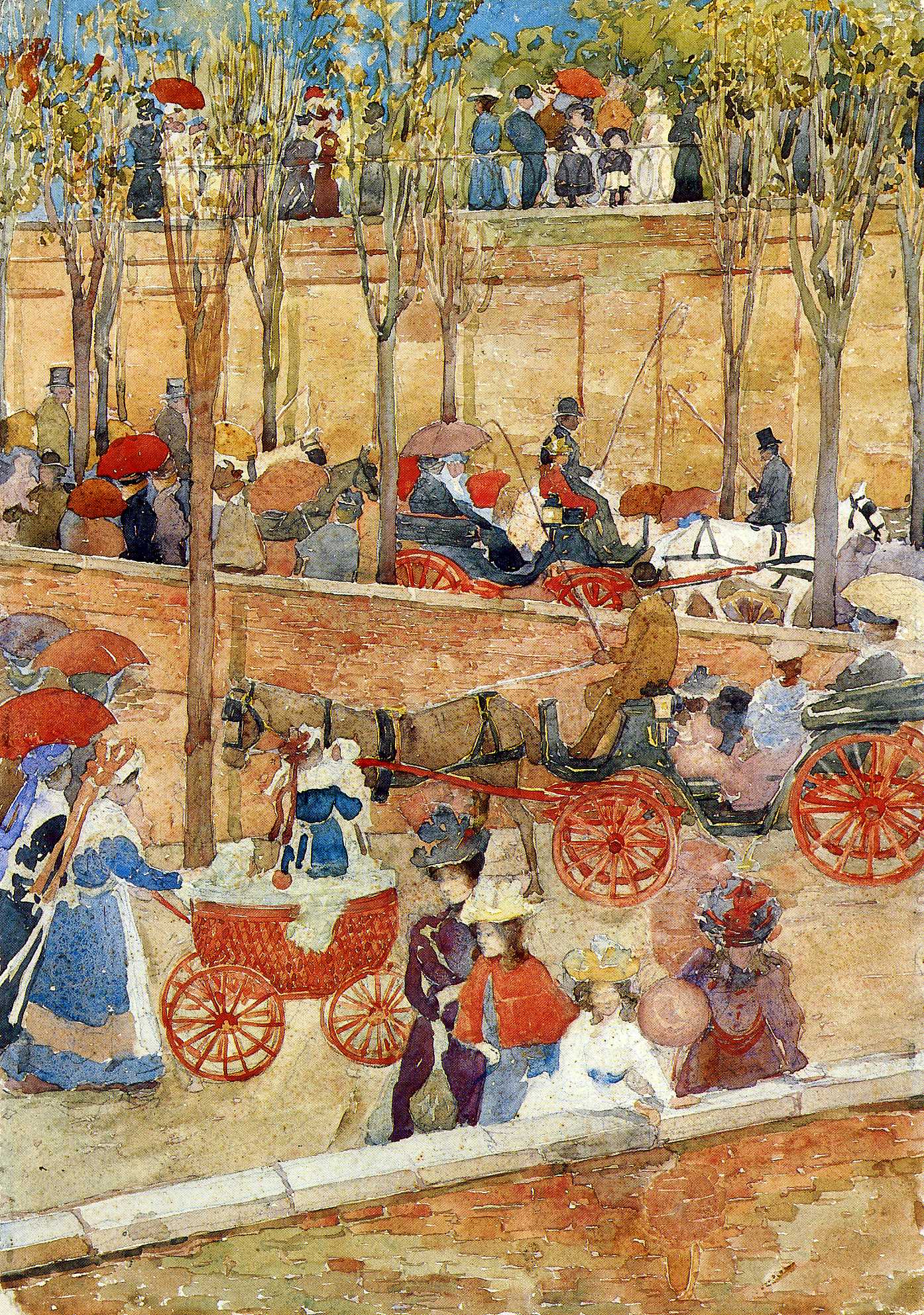 Afternoon, Pincian Hill (1898) Maurice Prendergast tablo - Dekolata