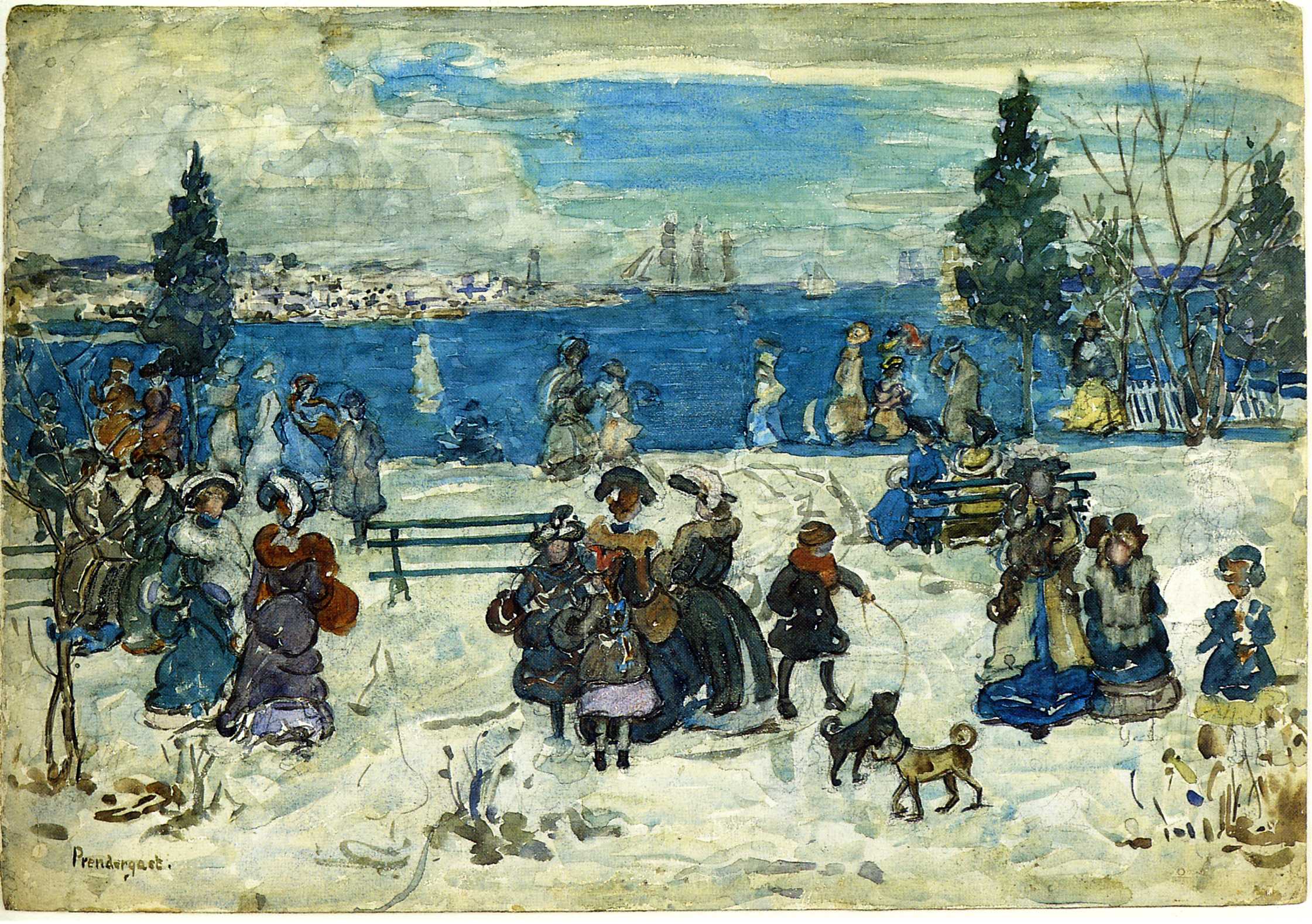 April Snow, Salem (1905) Maurice Prendergast tablo - Dekolata