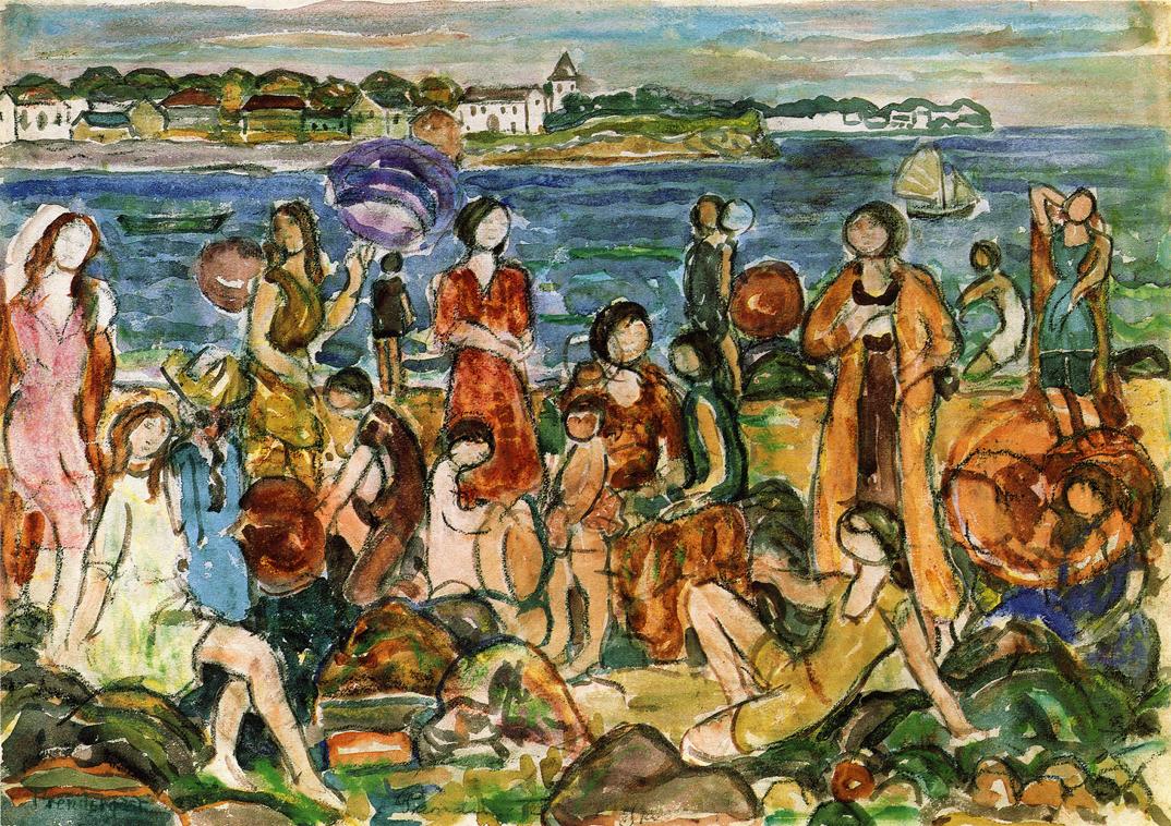 Bathers, New England (1916) Maurice Prendergast tablo - Dekolata
