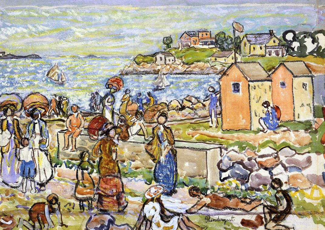 Bathers and Strollers (1919) Maurice Prendergast tablo - Dekolata