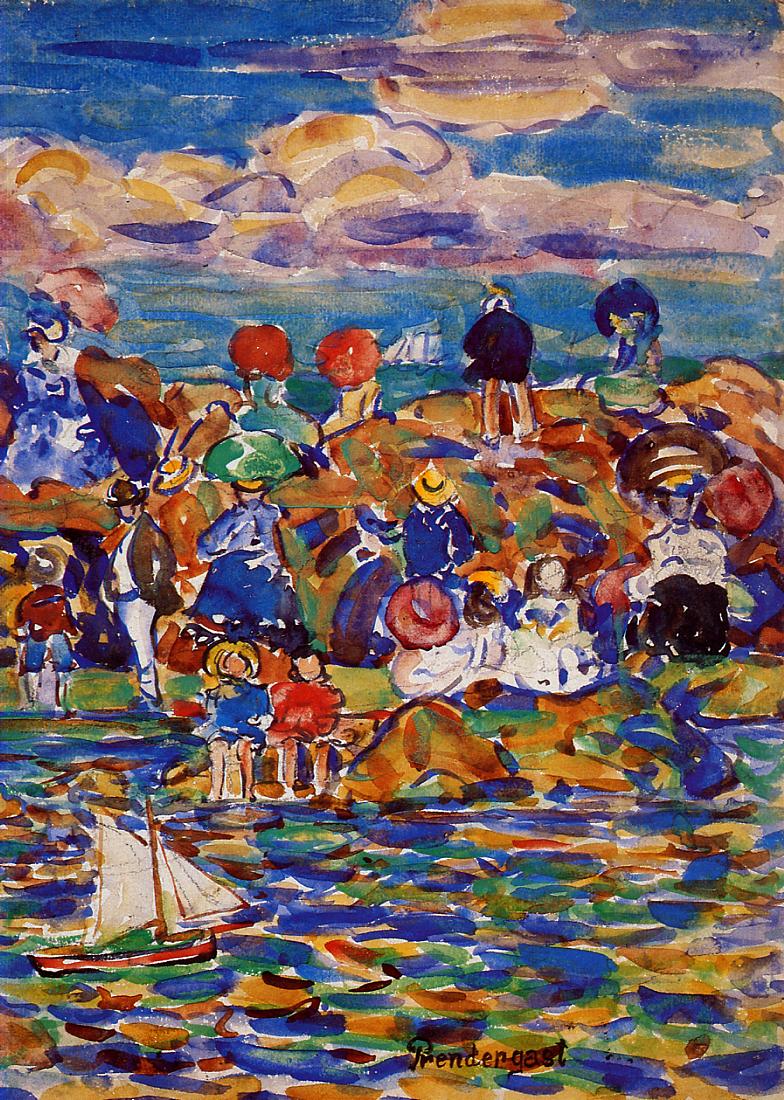 Beach, St. Malo (1907) Maurice Prendergast tablo - Dekolata