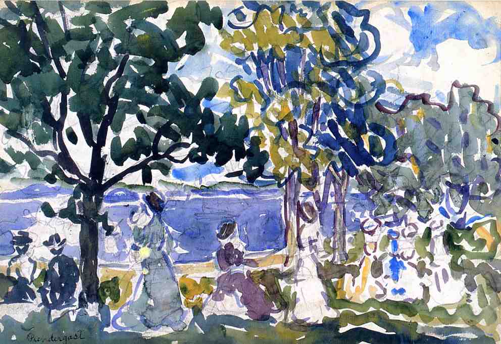 Beach Promenade (1907) Maurice Prendergast tablo - Dekolata