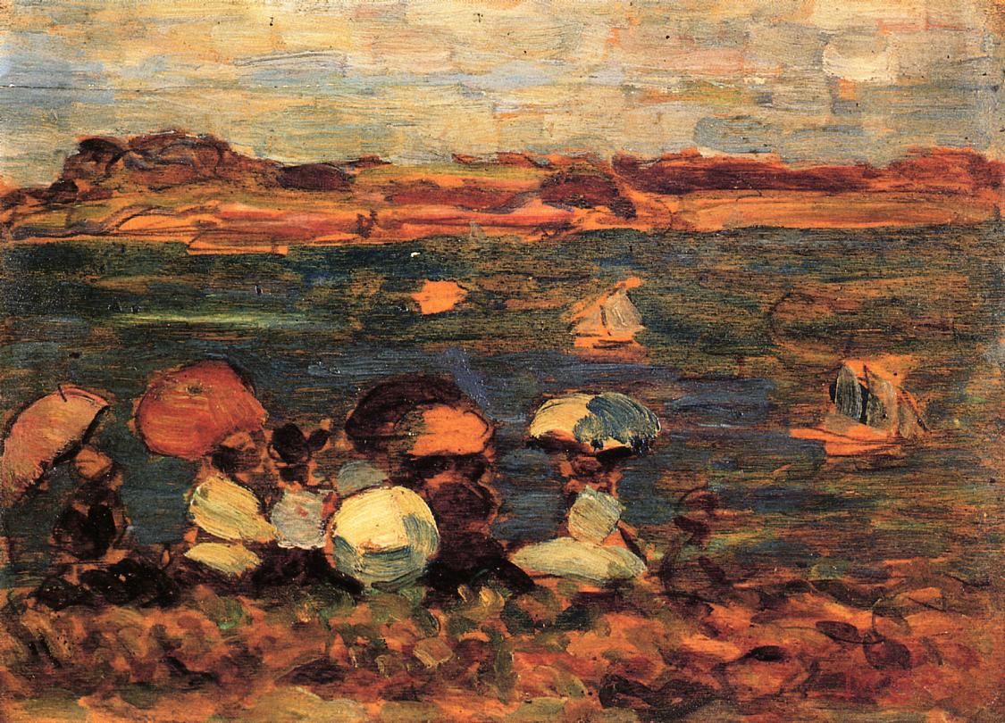 Beach Scene, St. Malo (1907) Maurice Prendergast tablo - Dekolata