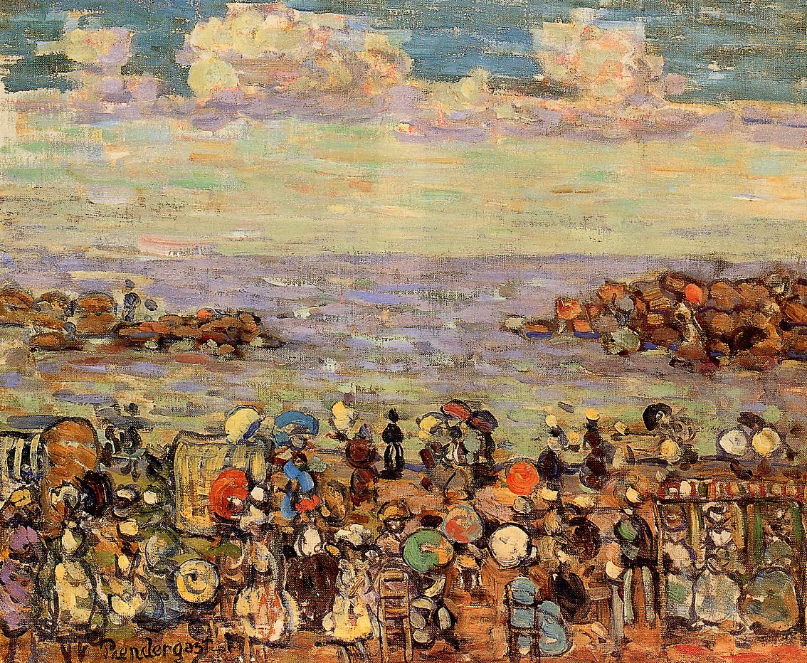 Beach at St. Malo (1907) Maurice Prendergast tablo - Dekolata