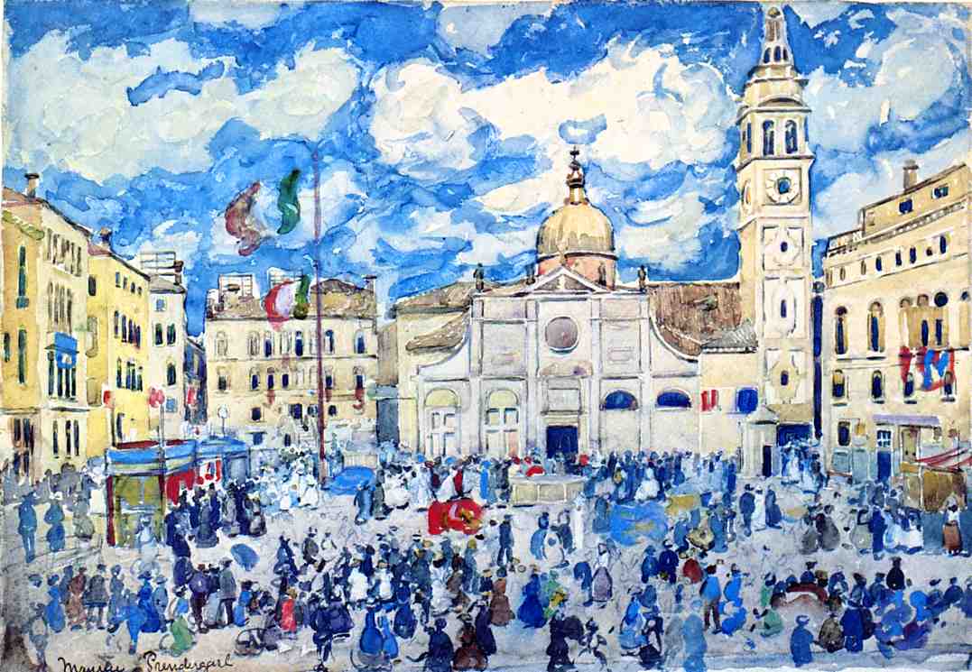 Campo Santa Maria Formosa, Venice (1911) Maurice Prendergast tablo - Dekolata