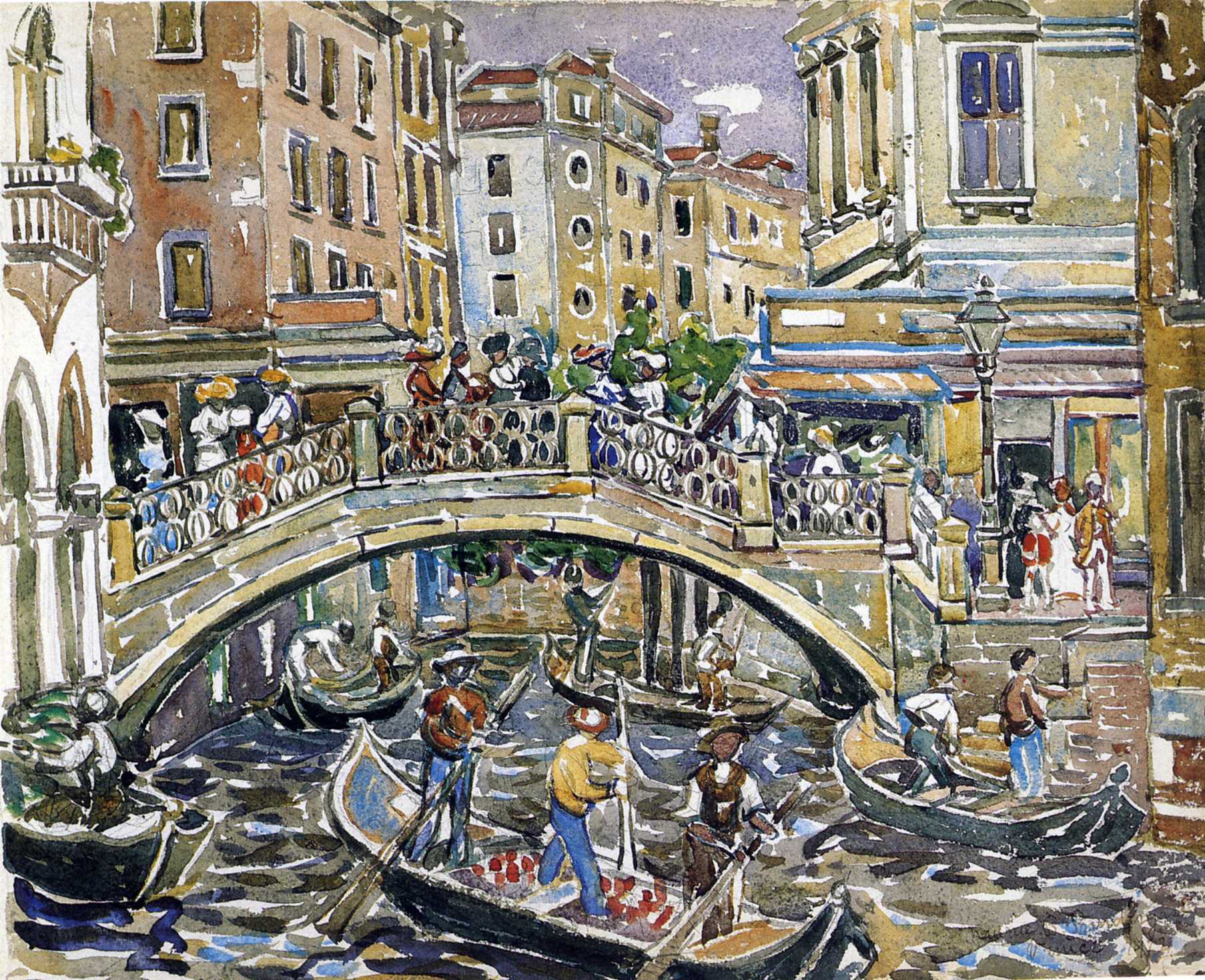 Canal (1911) Maurice Prendergast tablo - Dekolata