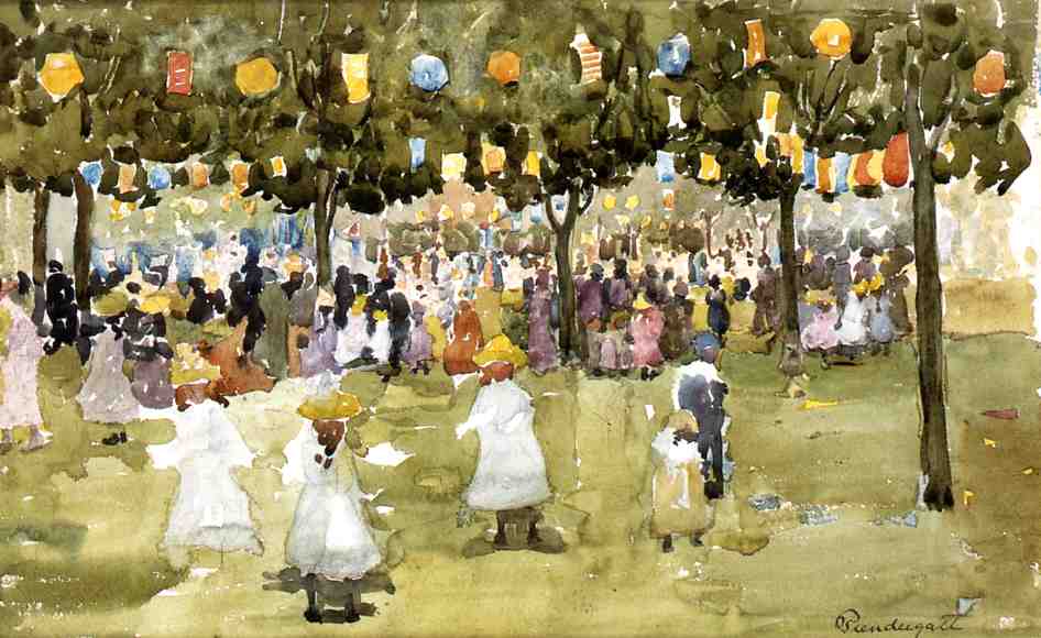 Central Park, New York City, July 4th (1900) Maurice Prendergast tablo - Dekolata
