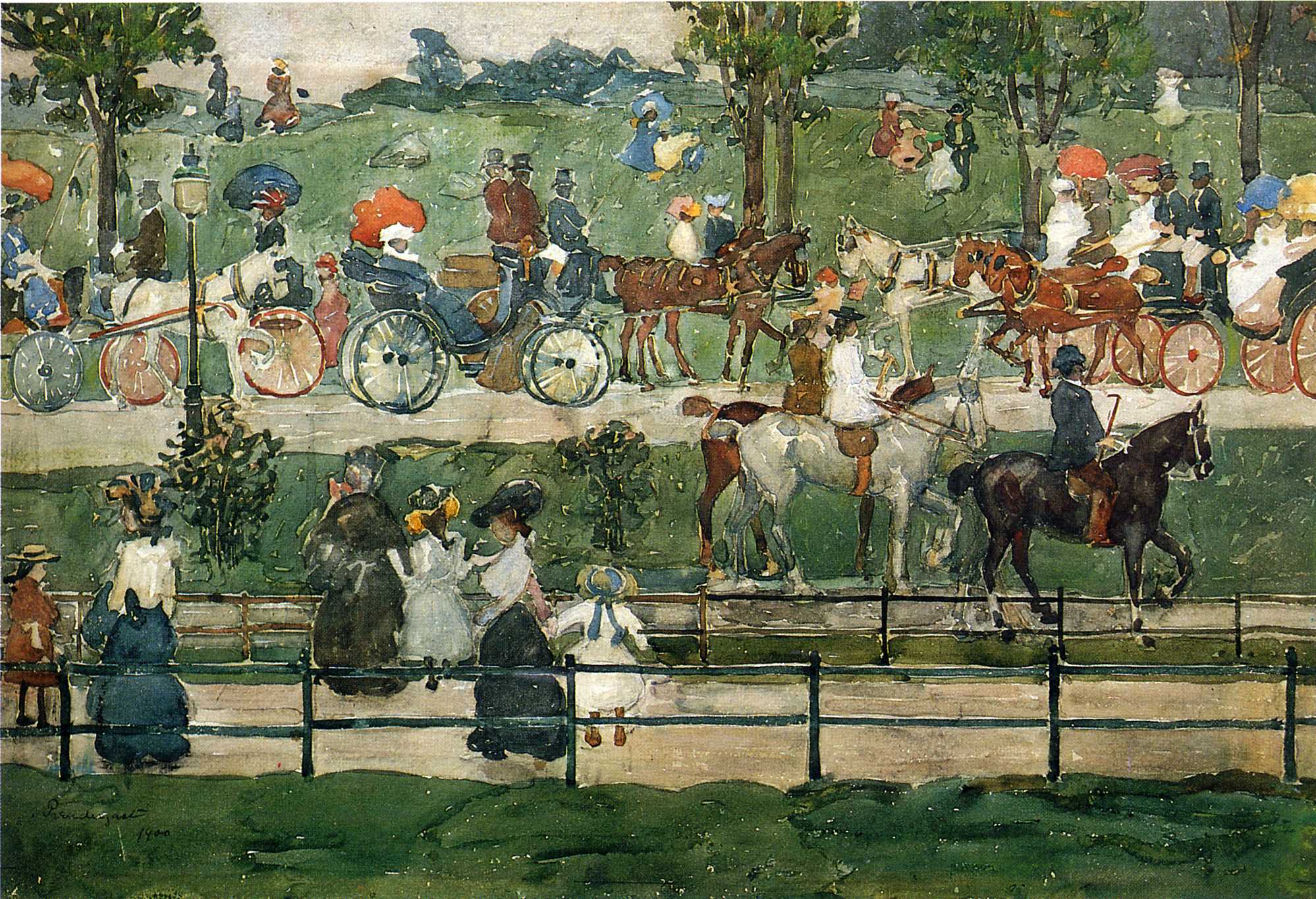 Central Park (1900) Maurice Prendergast tablo - Dekolata