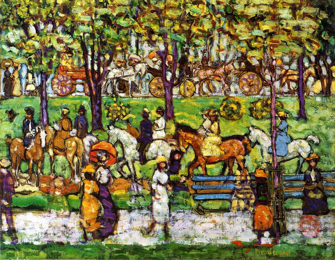 Central Park (1908) Maurice Prendergast tablo - Dekolata