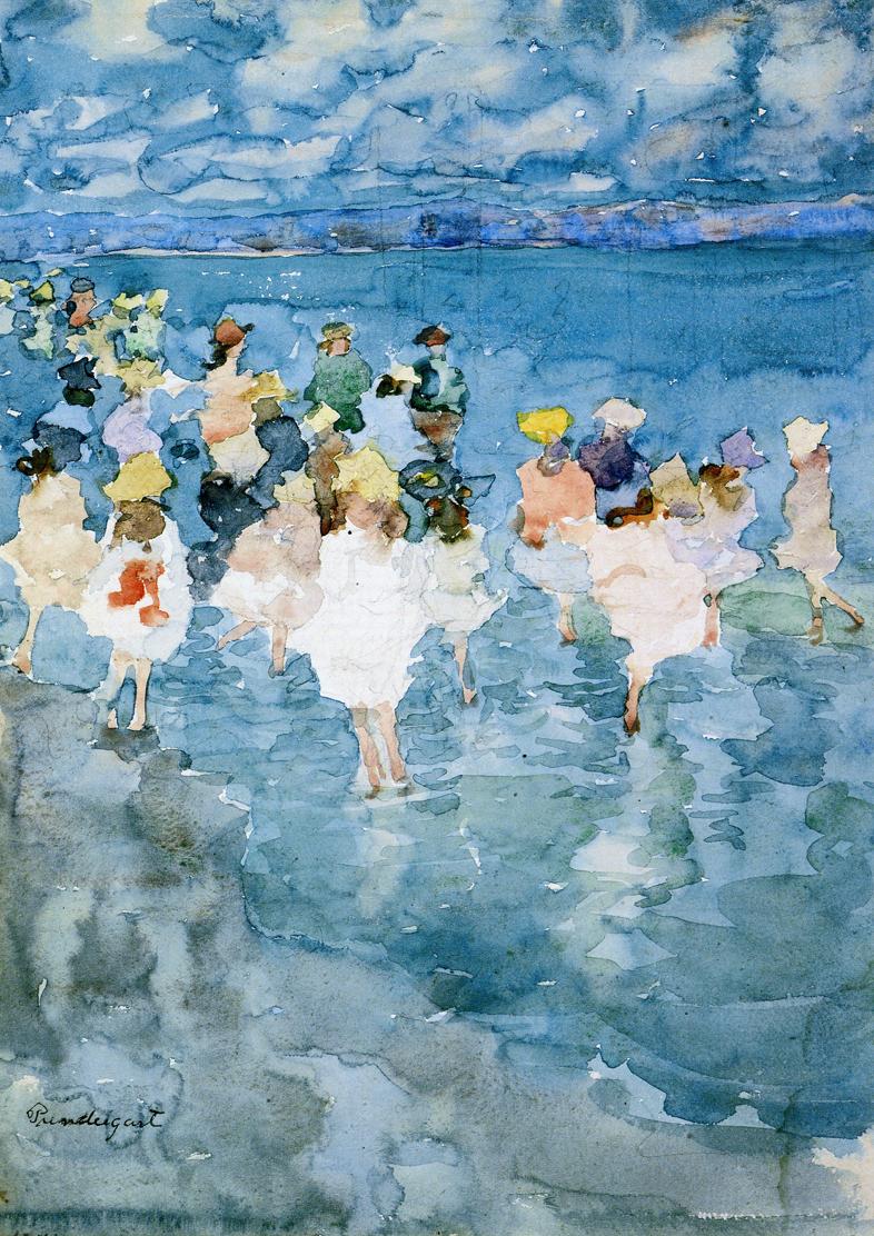 Children at the Beach (1896) Maurice Prendergast tablo - Dekolata