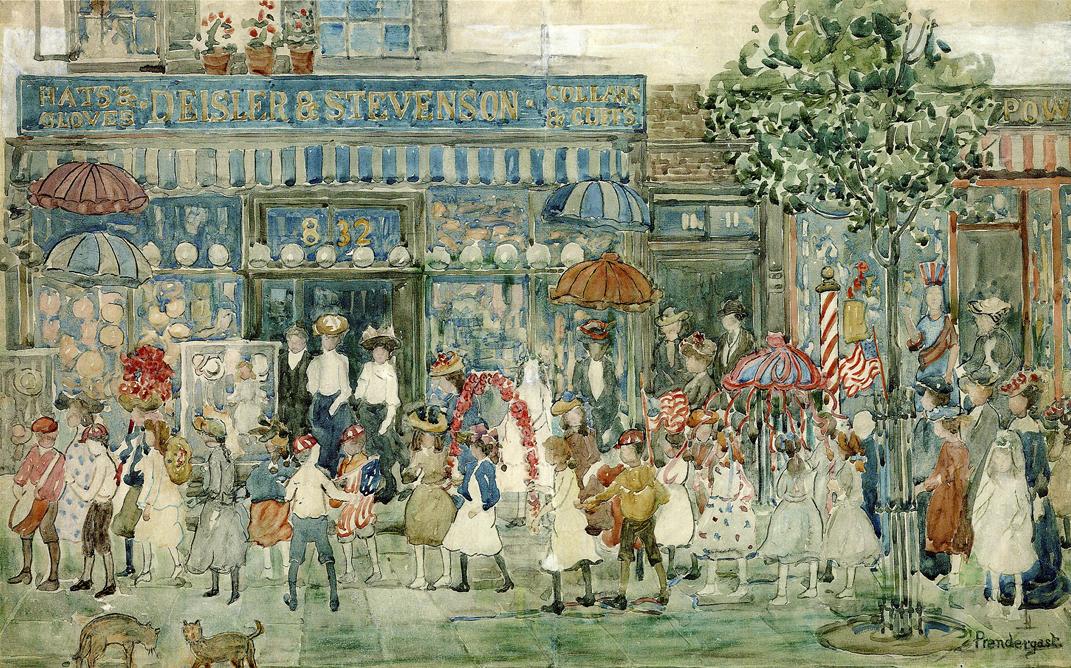 Columbus Circle (New York) (1900) Maurice Prendergast tablo - Dekolata