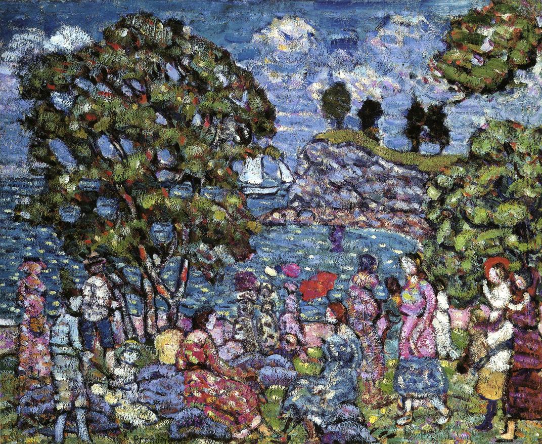 Cove with Figures (1918) Maurice Prendergast tablo - Dekolata