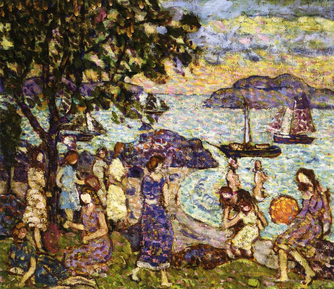 Crepuscule (also known as Along the Shore or Beach) (1920) Maurice Prendergast tablo - Dekolata