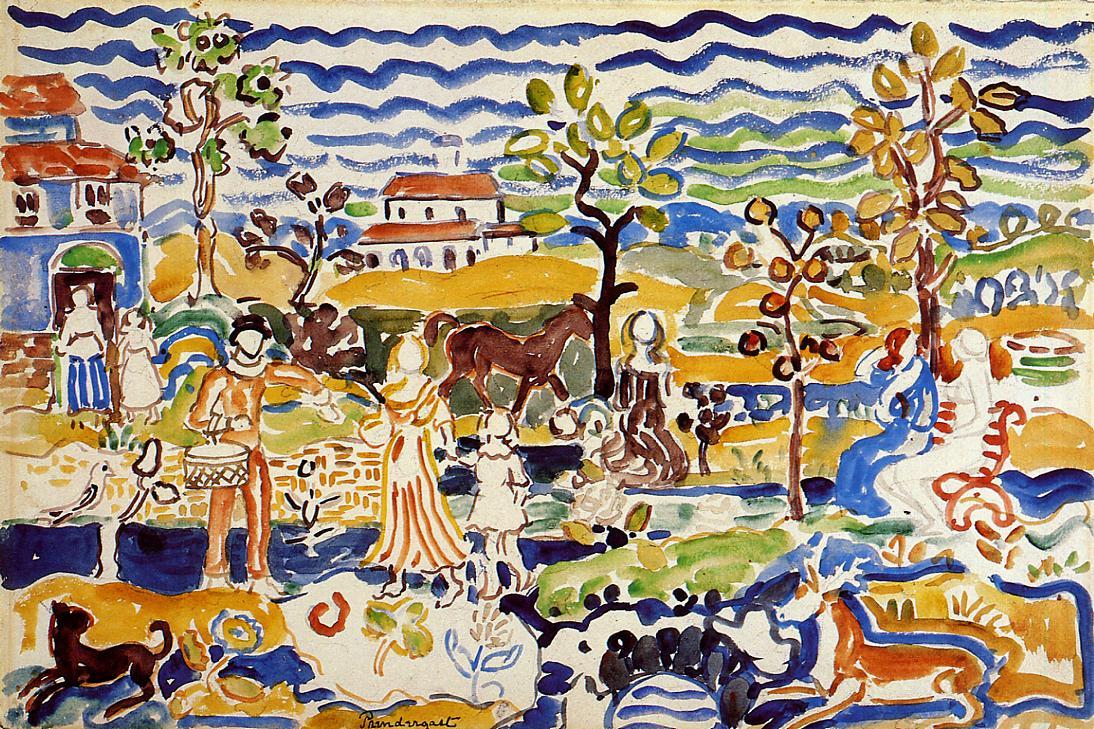 Decorative Composition (1913) Maurice Prendergast tablo - Dekolata
