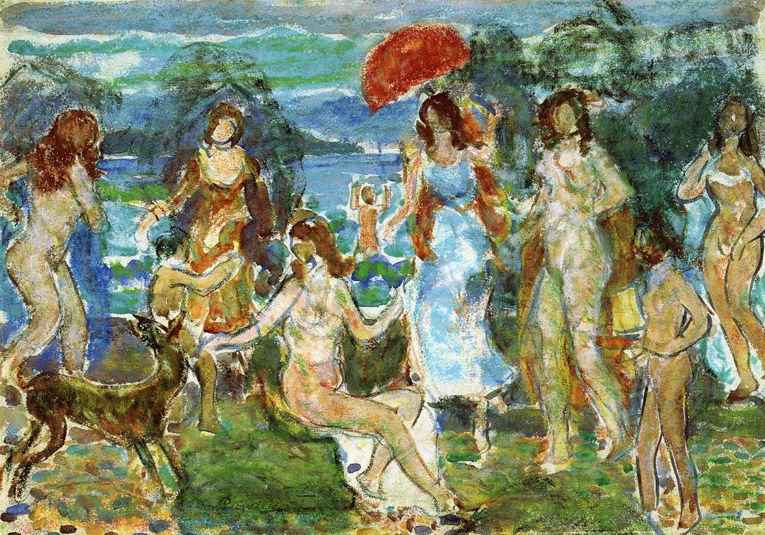 Distance Hills, Maine (1912) Maurice Prendergast tablo - Dekolata