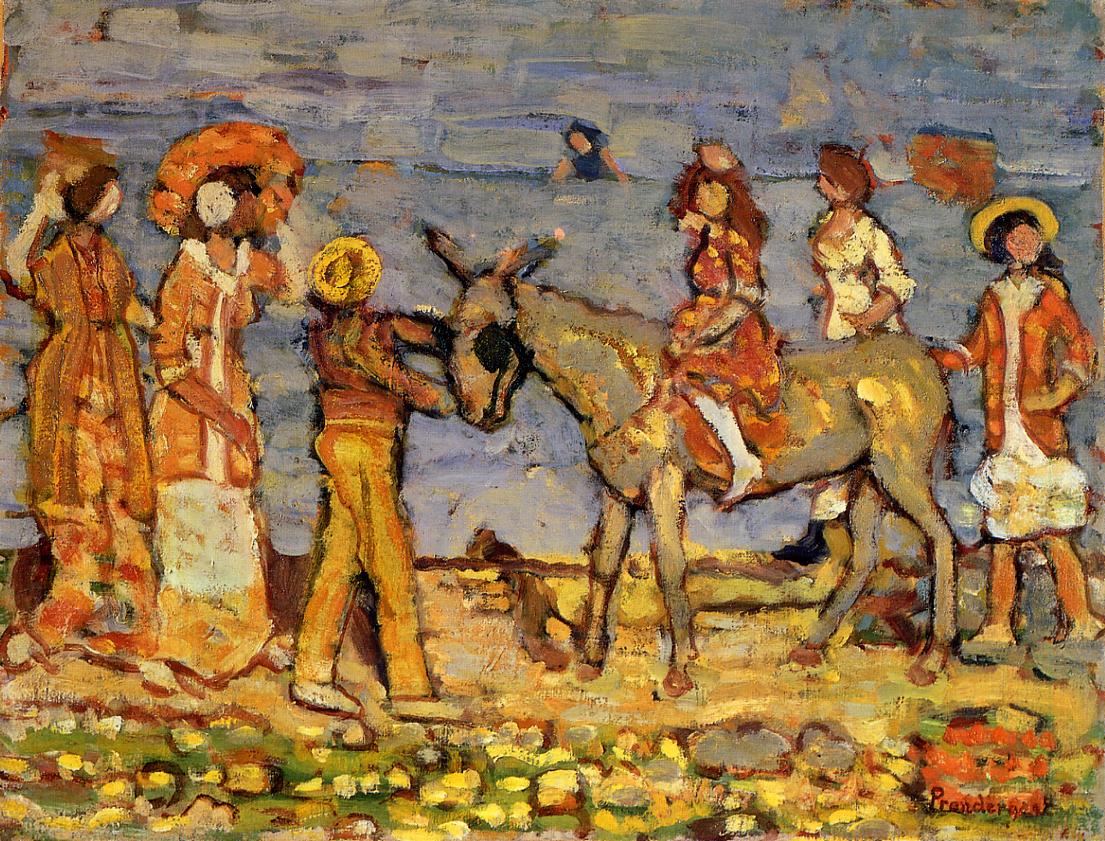 Donkey Rider (1910) Maurice Prendergast tablo - Dekolata