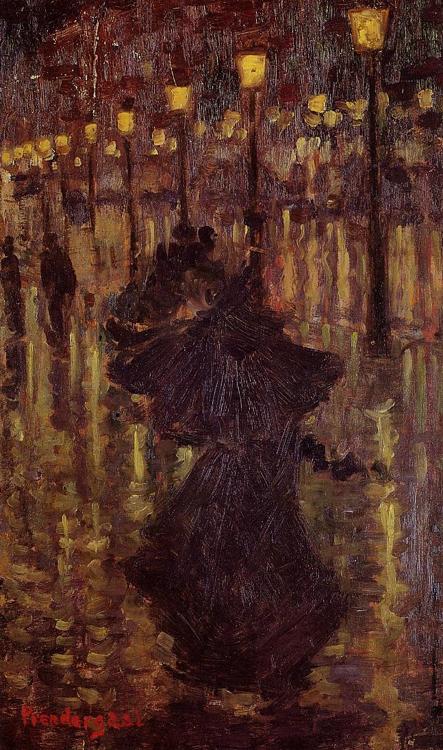 Evening Shower, Paris (1892) Maurice Prendergast tablo - Dekolata