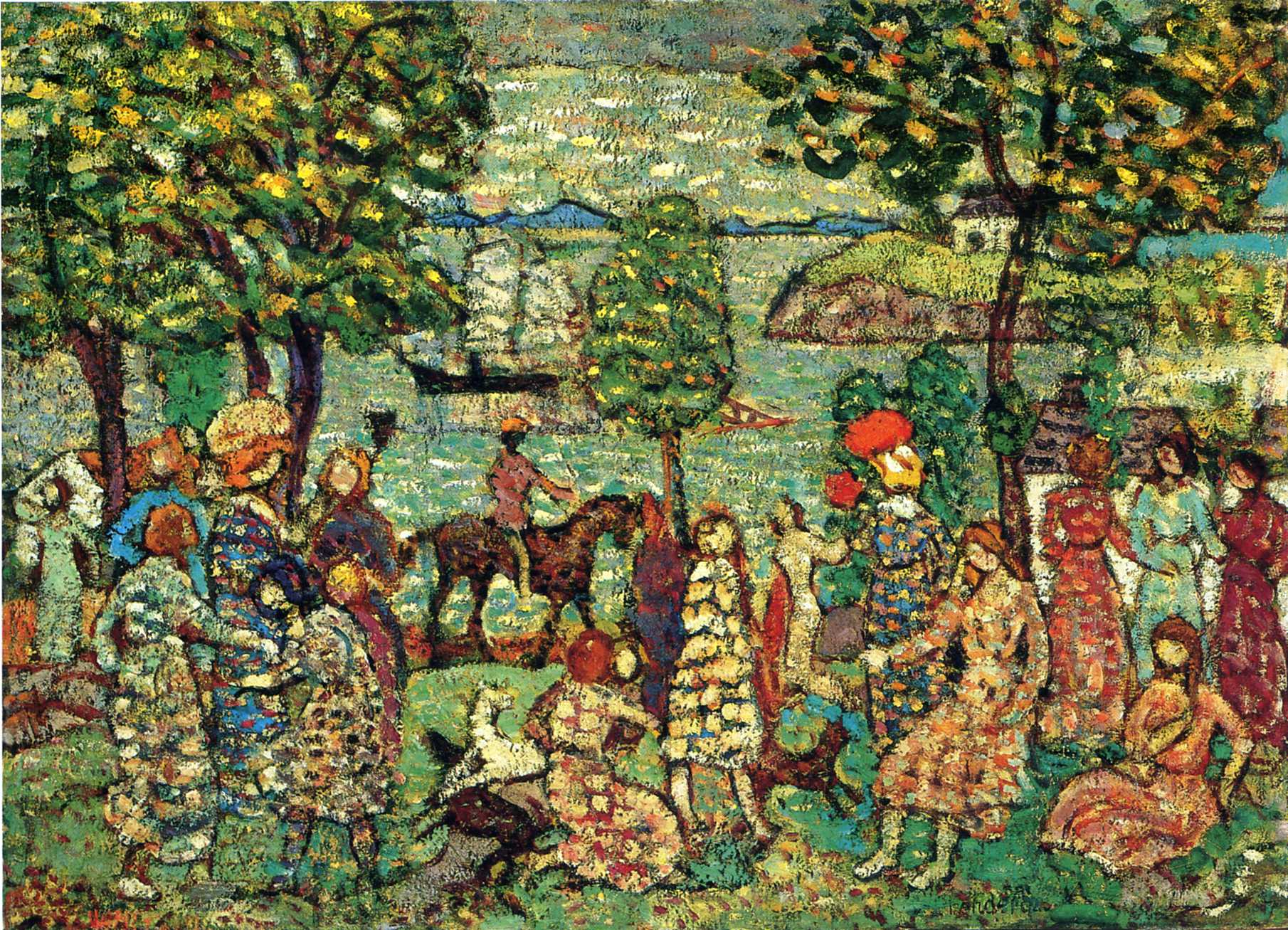 Fantasy (also known as Landscape with Figures) (1914) Maurice Prendergast tablo - Dekolata
