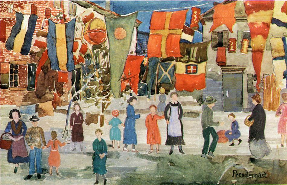 Fiesta (1899) Maurice Prendergast tablo - Dekolata