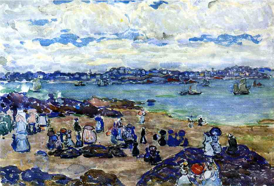 Figures on the Beach (1907) Maurice Prendergast tablo - Dekolata