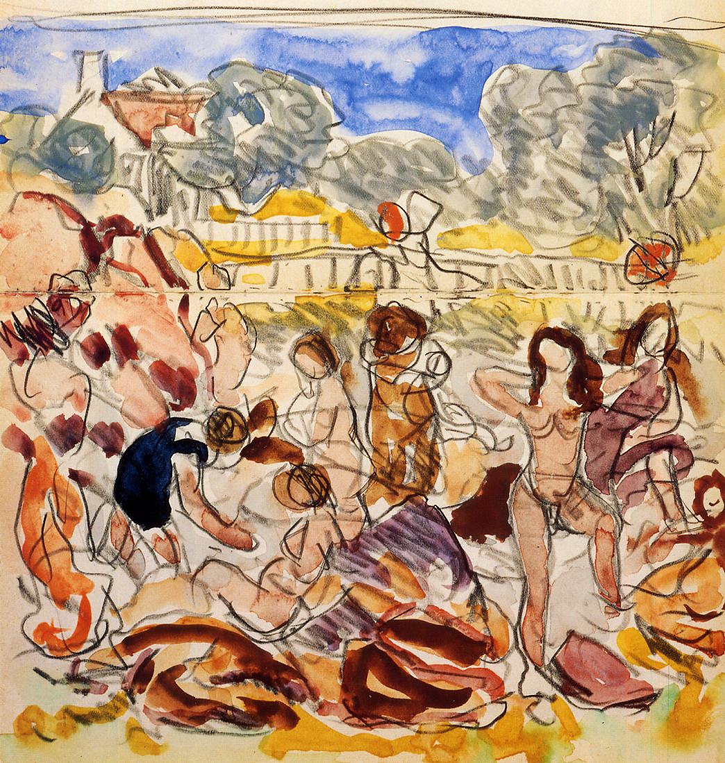 Figures on the Beach (1916) Maurice Prendergast tablo - Dekolata