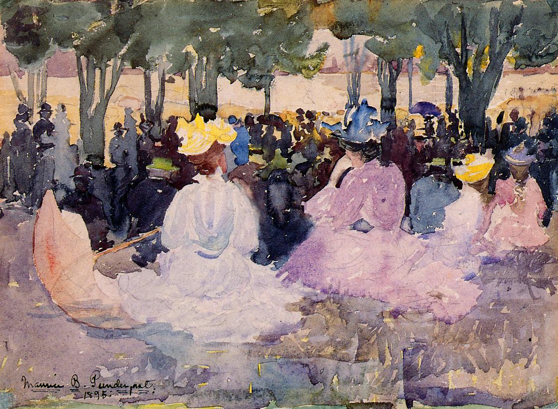 Figures on the Grass (1895) Maurice Prendergast tablo - Dekolata