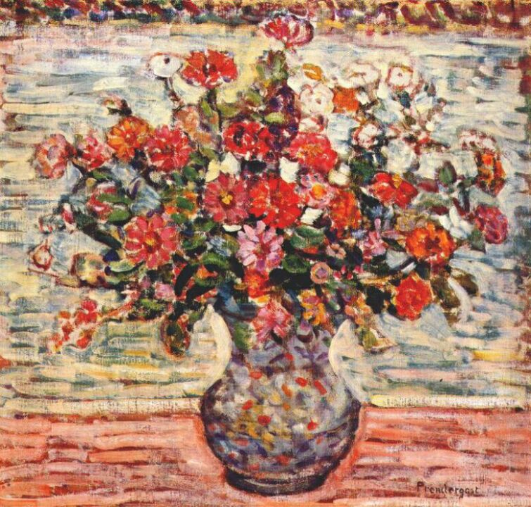 Flowers in a Vase (1910) Maurice Prendergast tablo - Dekolata