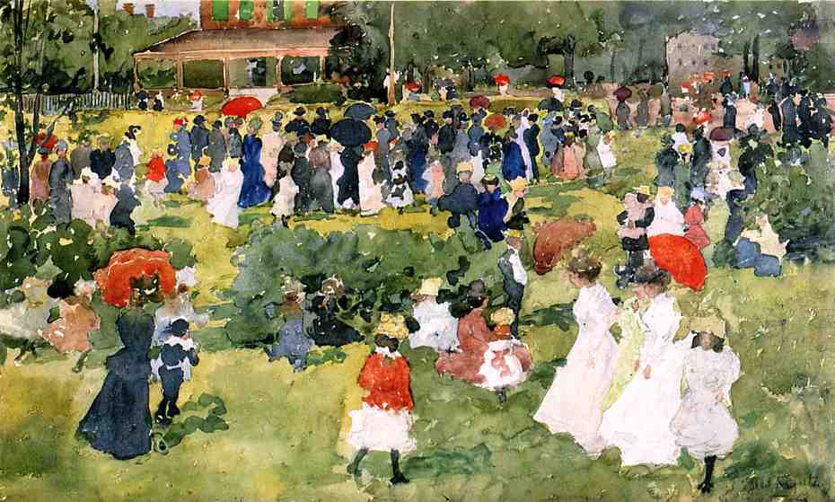 Franklin Park, Boston (1896) Maurice Prendergast tablo - Dekolata