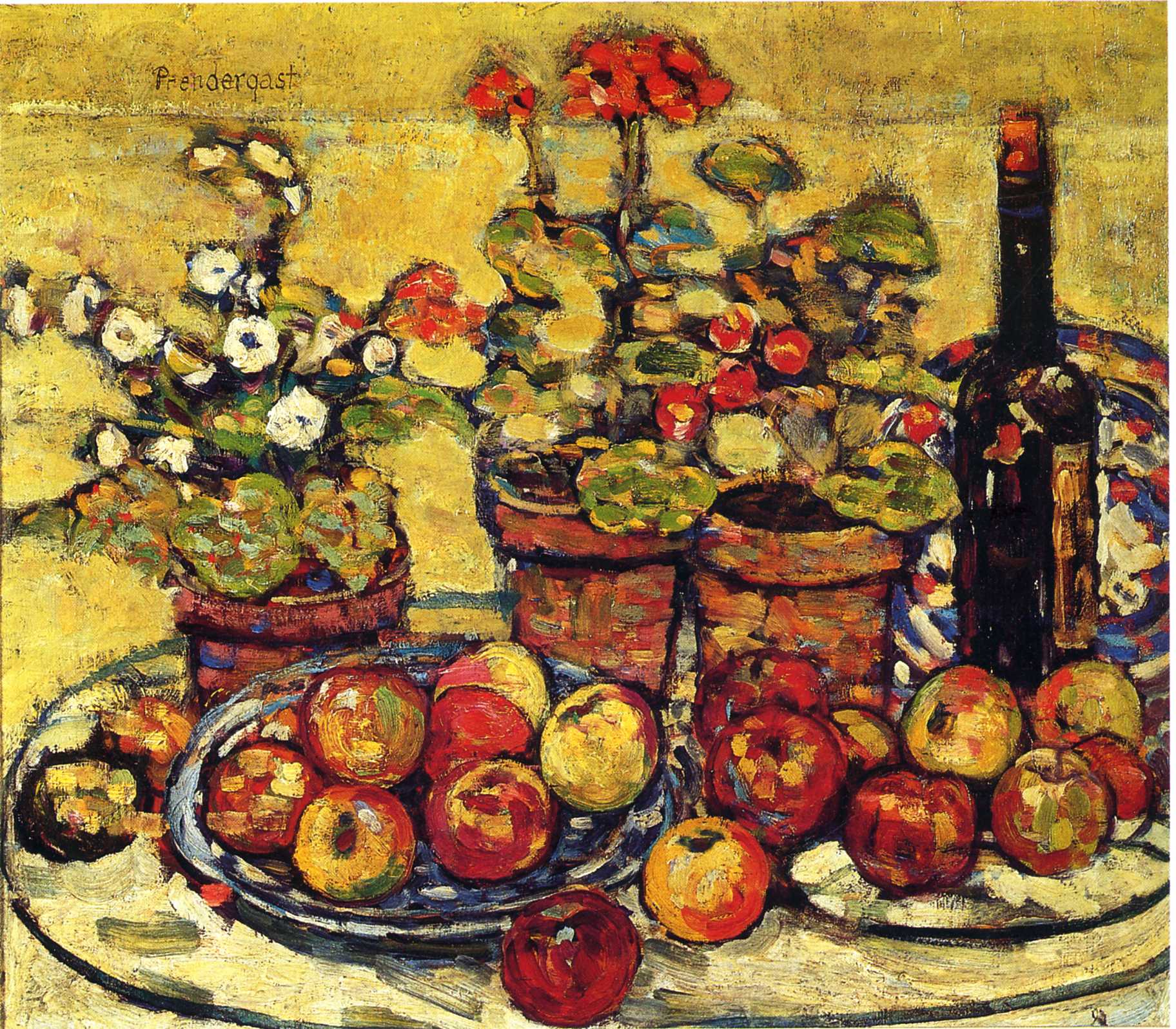 Fruit and Flowers (1910) Maurice Prendergast tablo - Dekolata