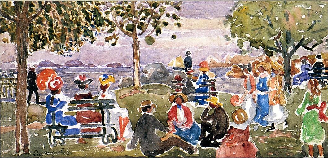 Gloucester Park (1920) Maurice Prendergast tablo - Dekolata