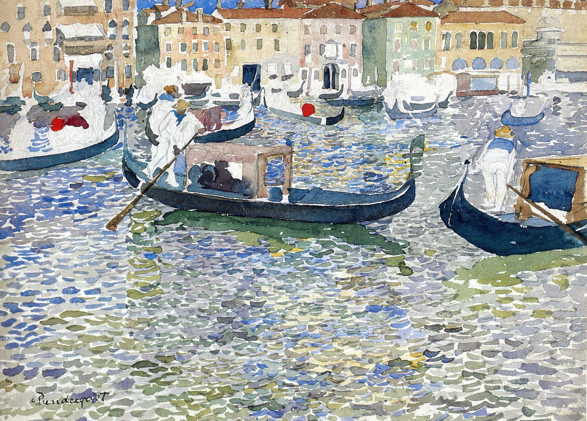 Grand Canal, Venice (1898) Maurice Prendergast tablo - Dekolata