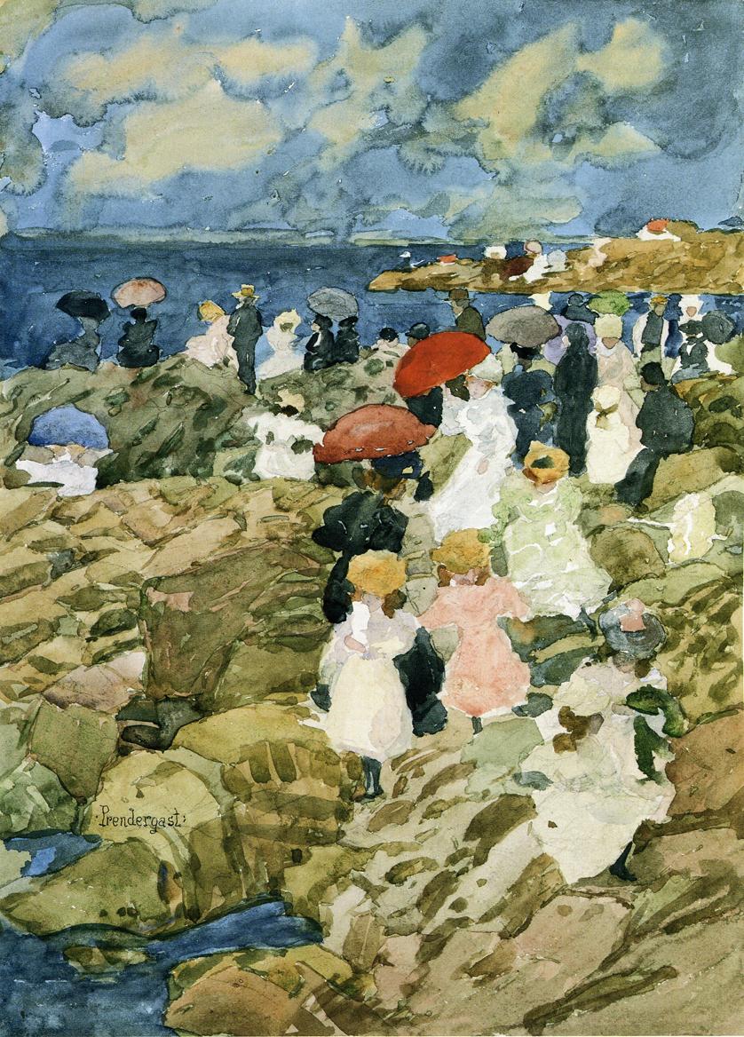 Handkerchief Point (Coastal Scene) (1896) Maurice Prendergast tablo - Dekolata
