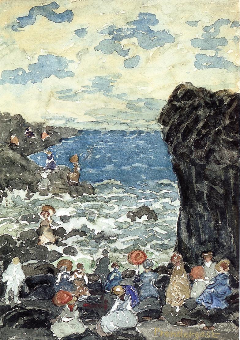 Holiday, Headlands (1900) Maurice Prendergast tablo - Dekolata