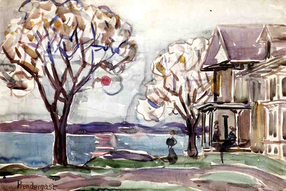 House by the Sea (1910) Maurice Prendergast tablo - Dekolata
