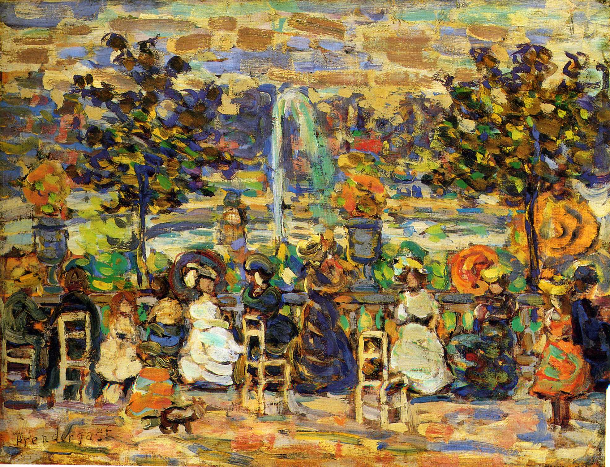 In Luxembourg Gardens (1907) Maurice Prendergast tablo - Dekolata
