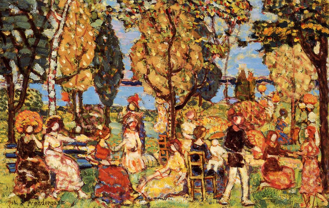In the Park (also known as The Promenade) (1914) Maurice Prendergast tablo - Dekolata