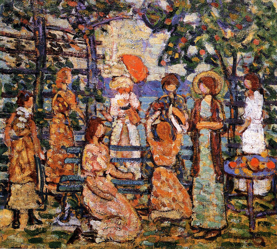 Ladies in a Seaside Arbor (1914) – Maurice Prendergast Tablo