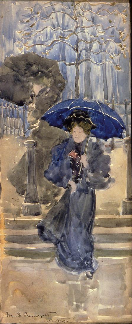 Ladies in the Rain (1893) Maurice Prendergast tablo - Dekolata