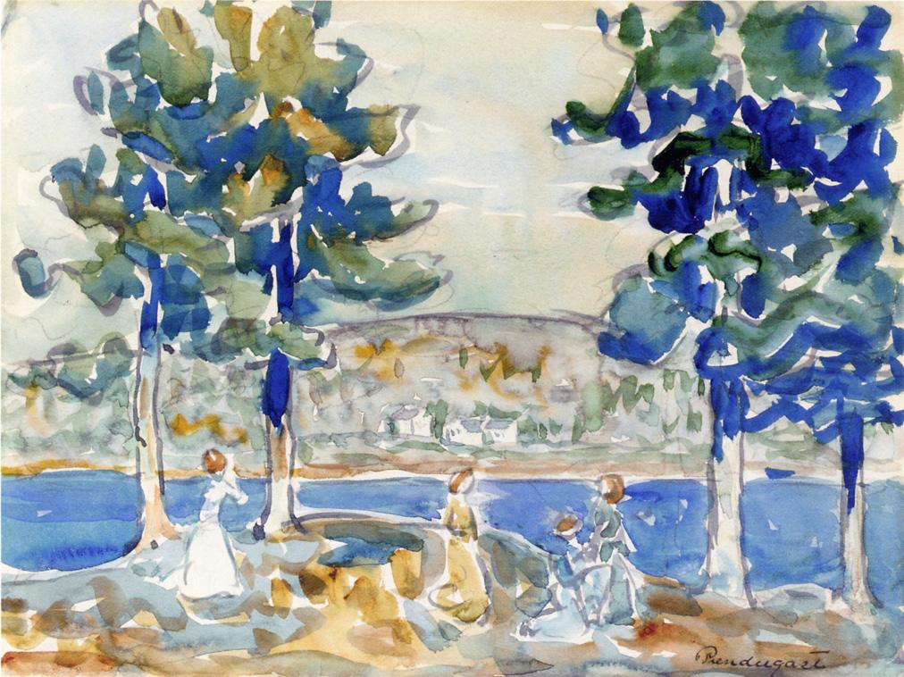 Lake, New Hampshire (1910) Maurice Prendergast tablo - Dekolata
