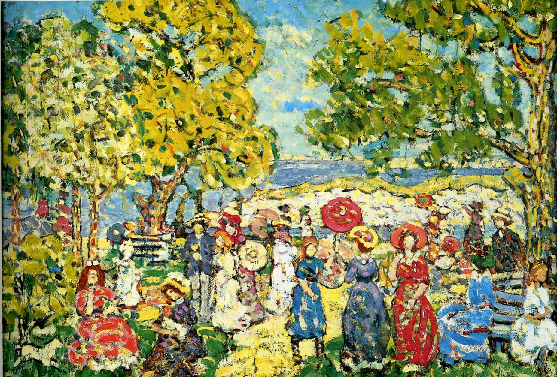 Landscape with Figures (1910) – Maurice Prendergast Tablo